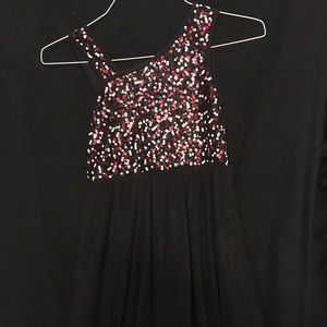 Black off shoulder dress with sequins